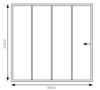 Excellent glazen schuifwanden | Hoogte tot 230cm x Breedte 380cm