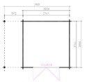 Blokhut 28mm | 300 x 300cm + luifel | compleet geleverd