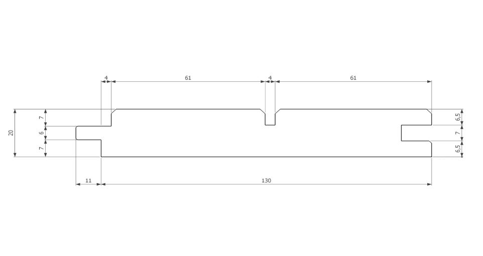 Vario Thermo Ayous gevelbekleding | 2.1x13cm | 2 profiel keuzes