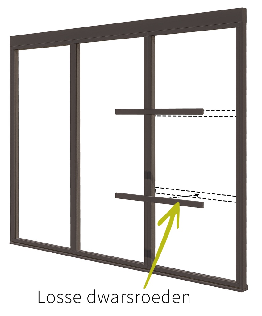 Douglas Steellook raam 85, 89 of 100cm | gelaagd dubbel glas | incl. bevestigingsmaterialen