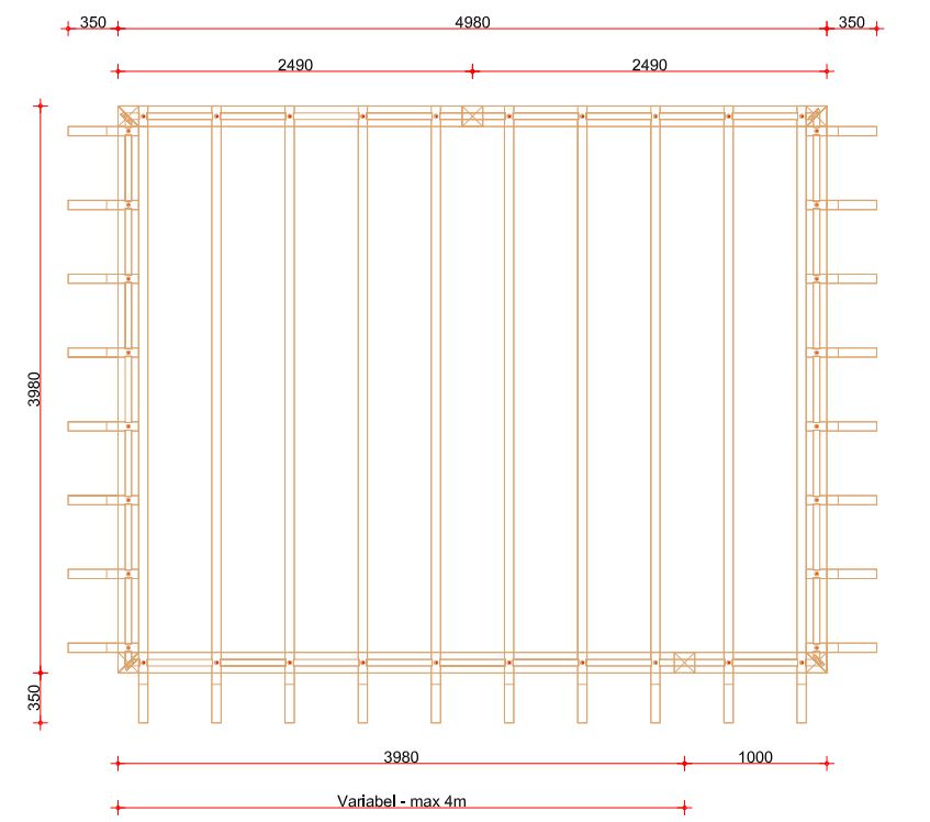 Excellent prefab frame | 400cm diep - 433cm dak