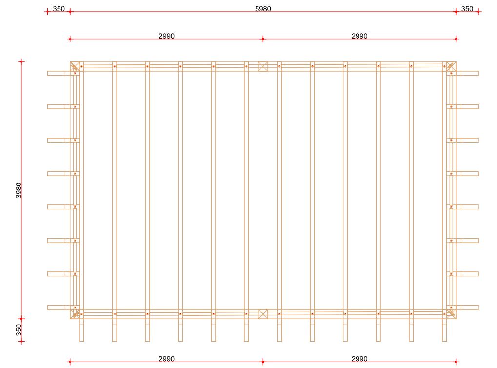 Excellent prefab frame | 400cm diep - 433cm dak