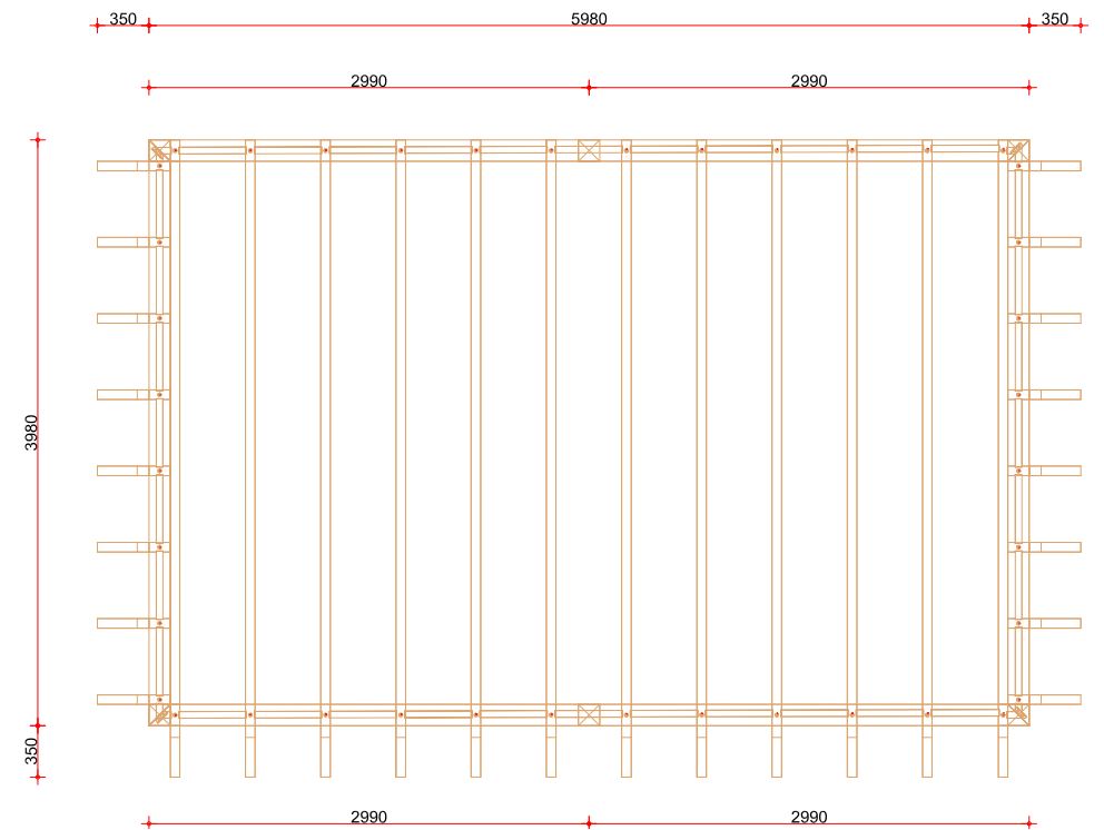 Excellent prefab frame | 400cm diep - 433cm dak