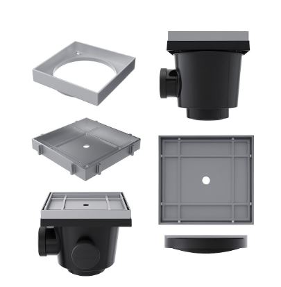 Afvoerput voor inleg | 20 x 20 cm | Ø75/110 mm