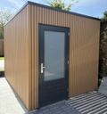 Luxe hardhout enkele deur | mat gelaagd glas | incl. hang- en sluitwerk