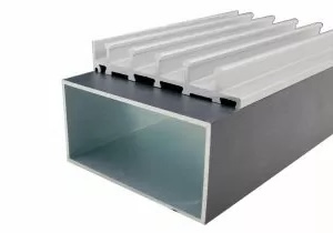 Aluminium fundatie koker onbehandeld | t.b.v. glaswanden | 100x100x4mm