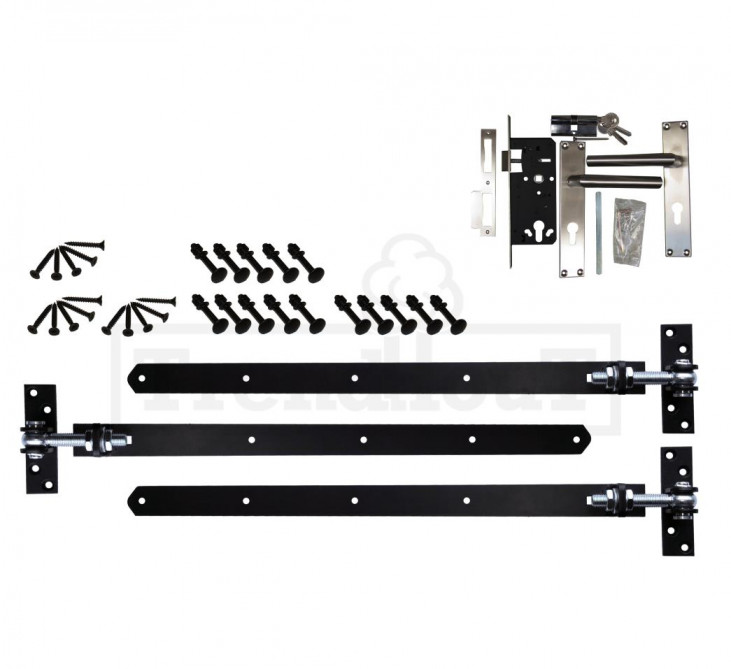 Beslagset compleet zwart | enkele Douglas deur XL