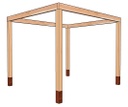 Pergola constructie Basic | uitgevoerd met 113x113mm palen in Douglas hout