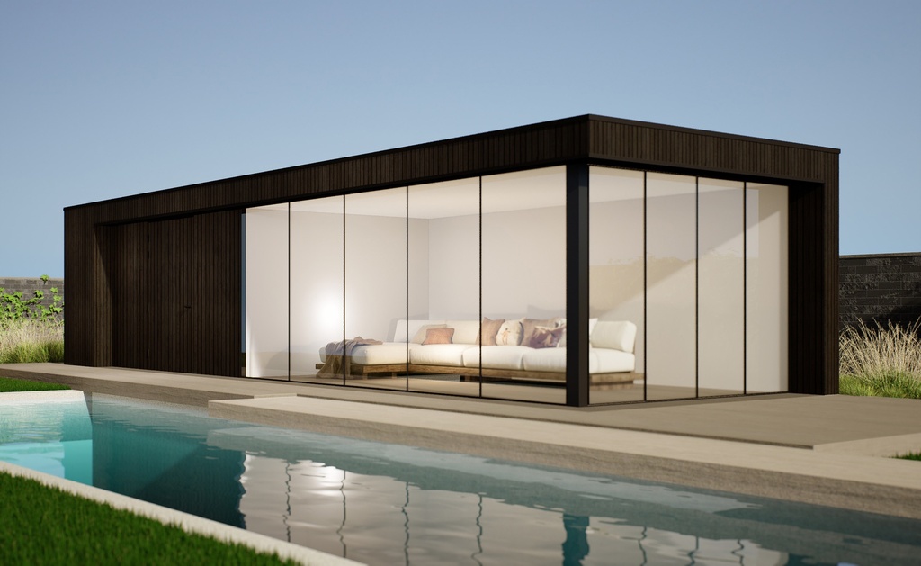 Poolhouse Modern | 985 x 420cm met berging