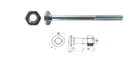 Houtbout + moer 4.8 ZN M8x140mm à 50 stuks