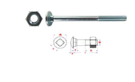 Houtbout + moer 4.8 ZN M8x140mm à 50 stuks