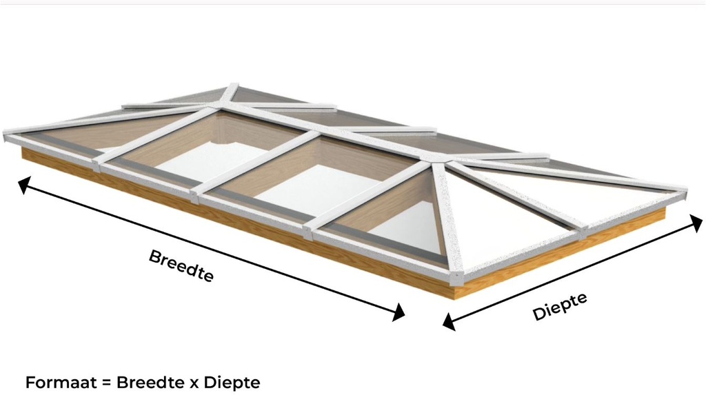 Lichtstraat Schilddak | 2 uitvoeringen &amp; diverse maten