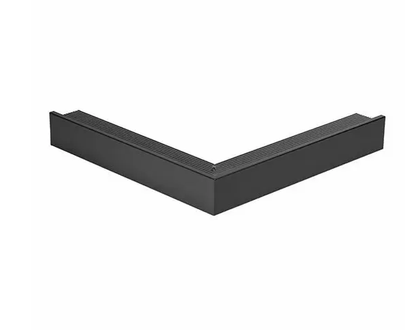 Buitenhoek daktrim aluminium zwart gemoffeld | 60x64cm