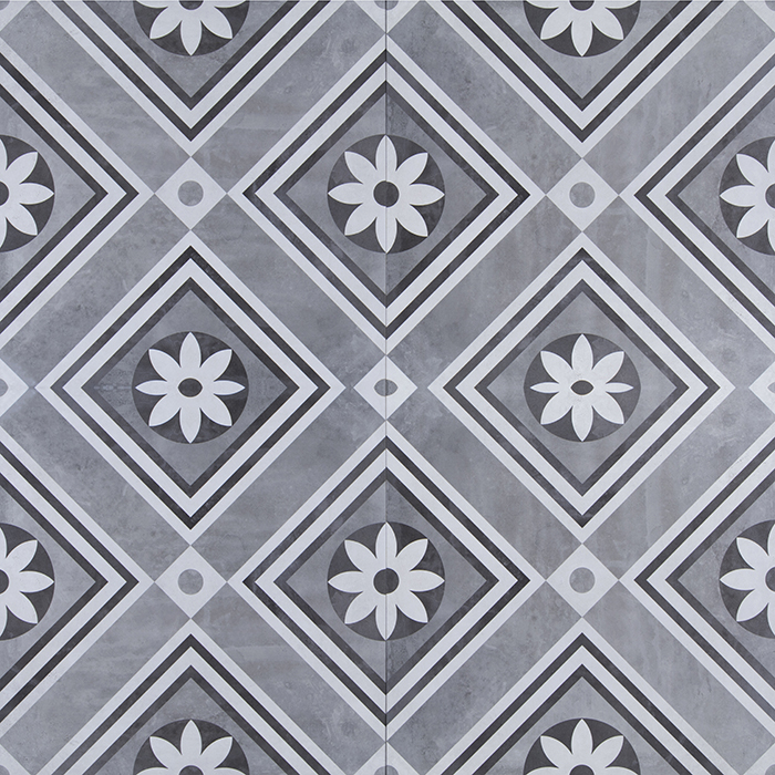 GeoCeramica Concreet Flower Decorate | 60x60x4cm