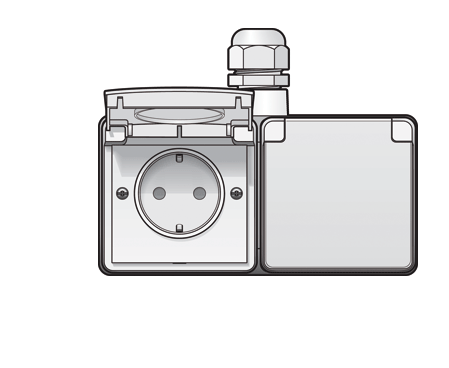 Wandcontactdoos dubbel | wit | IP55