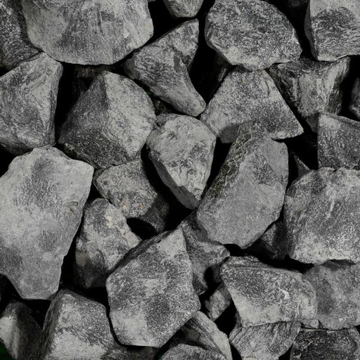 [D.96055] Basalt brokjes zwart | 56-75mm | 1400kg | schanskorf en deco