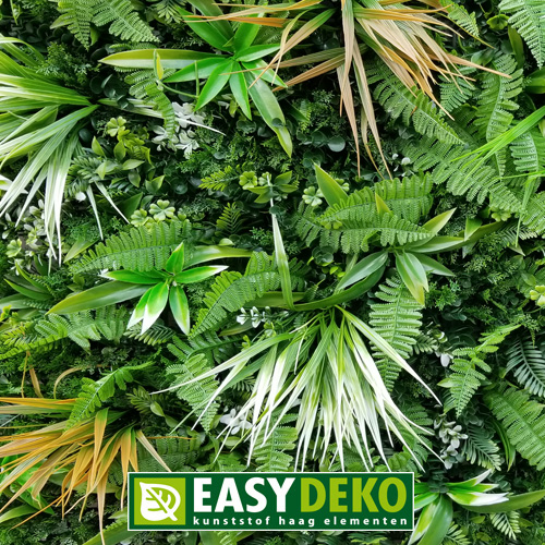 [ED.60289-1-1] EasydekoVegetatie extra grof blad Jungle white kunsthaag per m2