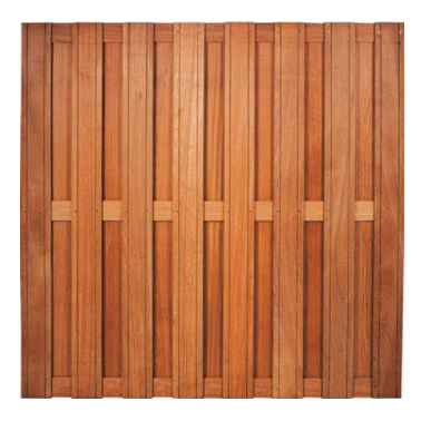 Keruing hardhout | hout en beton | wit/grijs | enkel | rotsmotief | incl. plaatsing