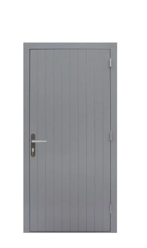 Hardhouten enkele deur | incl. RVS beslag | grijs gegrond