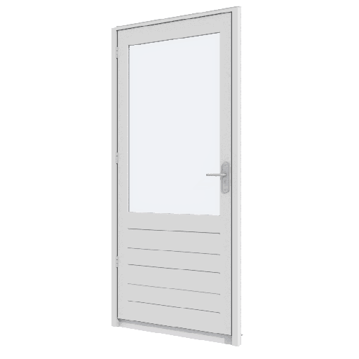 Luxe hardhout enkele deur | mat gelaagd glas | incl. hang- en sluitwerk