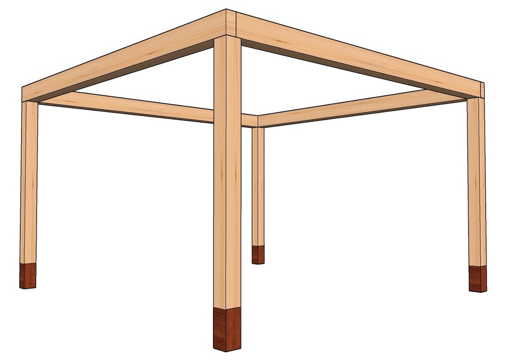 Pergola constructie Excellent | uitgevoerd met 145x145mm palen in Douglas hout