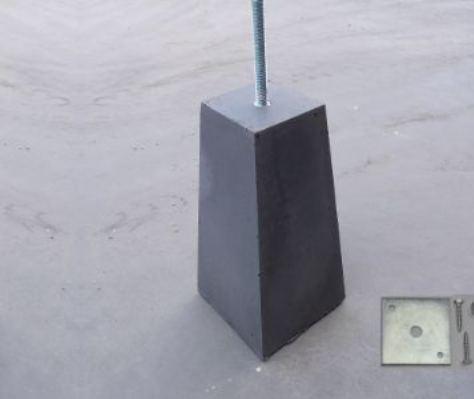 [BET-01P 810598] Piramidemodel betonpoer antraciet | incl. stelplaat
