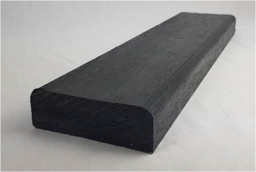 [GP.PLAHZW0820303600] Kunststof regel met 1 afgeronde hoek | 3x8.2x360cm