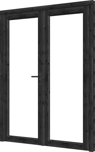 Steel Look deur dubbel met kozijn Douglas | Dubbel glas | incl. hang- en sluitwerk