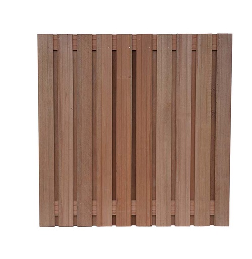 Luxe tuinscherm 19+2 planks | Keruing hardhout geschaafd