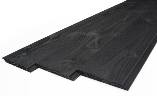 Sponning plank douglas, 1.8x19x500cm kunstmatig gedroogd, zichtzijde fijnbezaagd zwart
