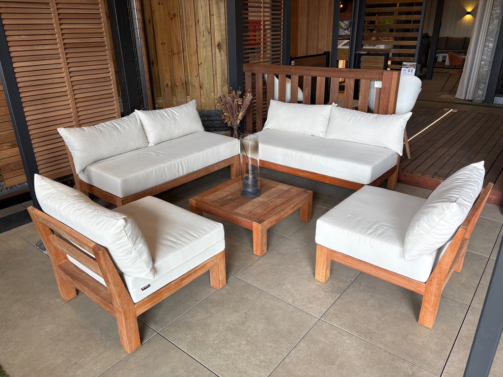 [DH.] Hardhouten Lounge set | 3 delige set | opstelling 2