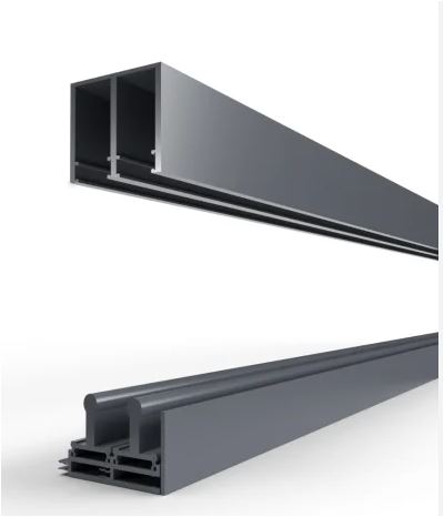 Extra rails voor Basic glazen schuifwand | alleen boven en onderrails