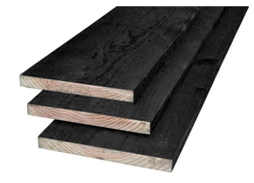 Douglas Planken 22x200 mm Fijnbezaagd, Zwart Geïmpregneerd
