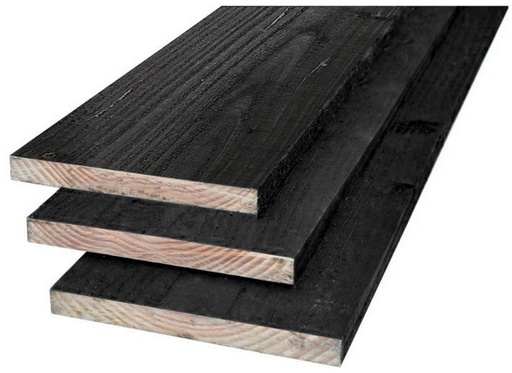 Plank douglas | 2.2x20cm | fijnbezaagd en zwart geïmpregneerd