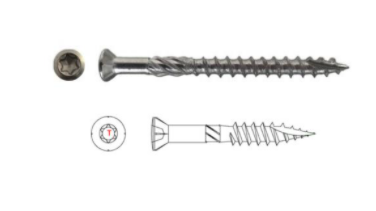 Hardhout schroef Ø4mm Inox A2 Torx T20 à 200 stuks